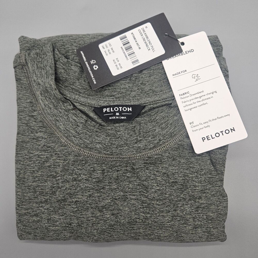 NWT Peloton Dreamblend Pullover Crewneck Sweater Mens M Olive Green
